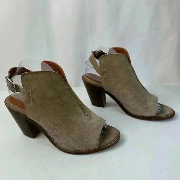 Frye Women’s Courtney Sandals Ash Suede Leather Slingback Open Toe Bootie Size 7 - Picture 2 of 14